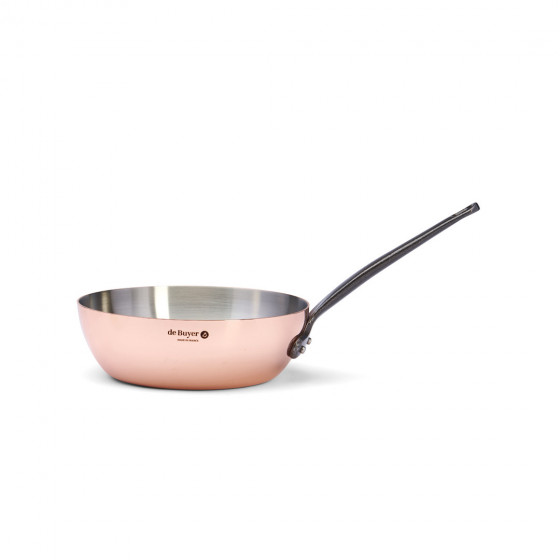 Copper conical sauté-pan INOCUIVRE Ø20cm cast-iron handle