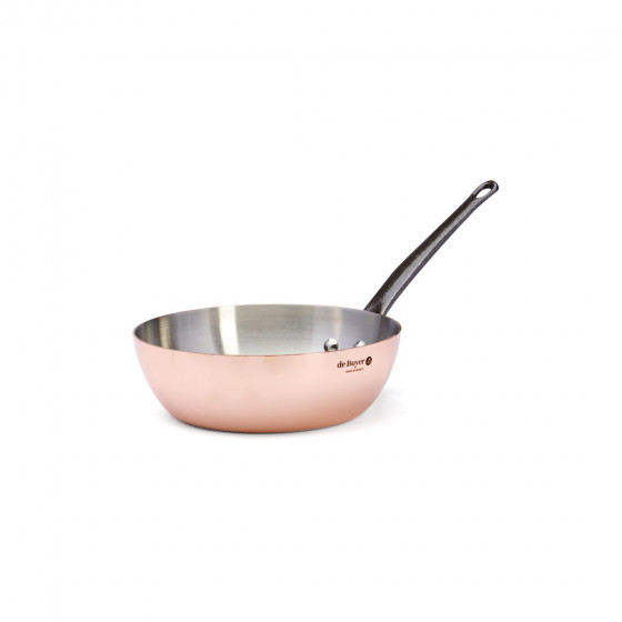 Copper conical sauté-pan INOCUIVRE Ø24cm cast-iron handle