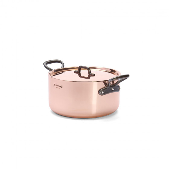 Kochtopf Kupfer INOCUIVRE Ø20cm mit Gusseisengriffen + Deckel