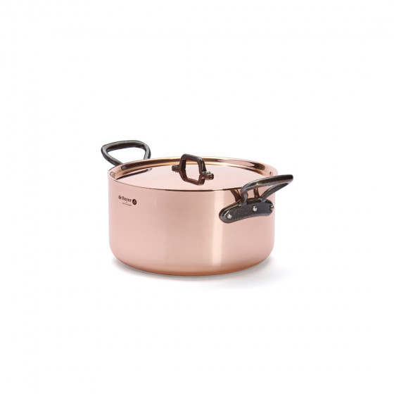 Kochtopf Kupfer INOCUIVRE Ø20cm mit Gusseisengriffen + Deckel
