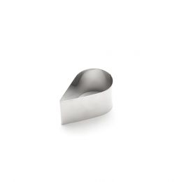 Ring, stainless steel, Tear-drop Ht 4 cm