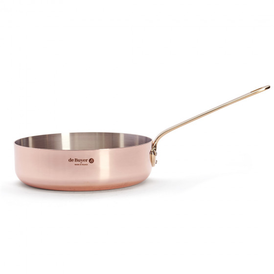 Sauteuse Kupfer-Edelstahl INOCUIVRE Ø24cm mit Messinggriff