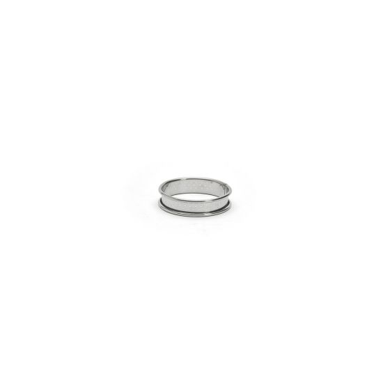 St steel Perforated tart ring rolled edge Ht 2cm