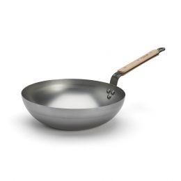 Curved steel wok MINERAL B BOIS Ø32cm