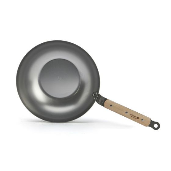 Curved steel wok MINERAL B BOIS Ø32cm