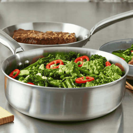 Stainless steel straight sauté-pan ALCHIMY Ø28cm