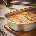 Rectangular stainless steel roasting dish 38x26 cm