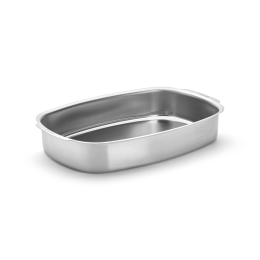 Rectangular stainless steel oven dish 38x26 cm