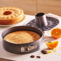 Round pastry mould, 2 bottoms savarin/flat, non-stick steel
