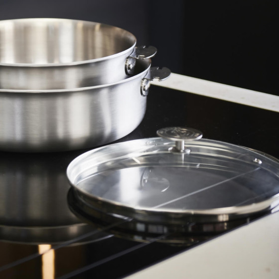 Universal glass lid with stainless steel handle Ø20cm