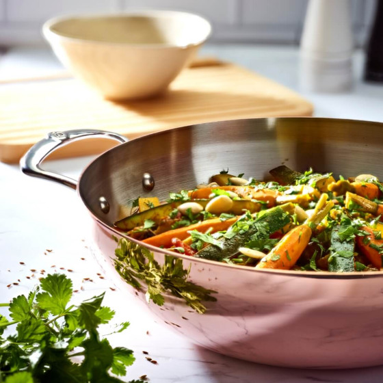 Gewölbter Kupfer‑Wok PRIMA MATERA Ø32cm