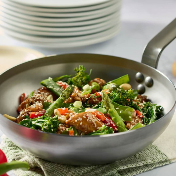 Gewölbter Wok mit Griff aus Eisen MINERAL B Ø28cm