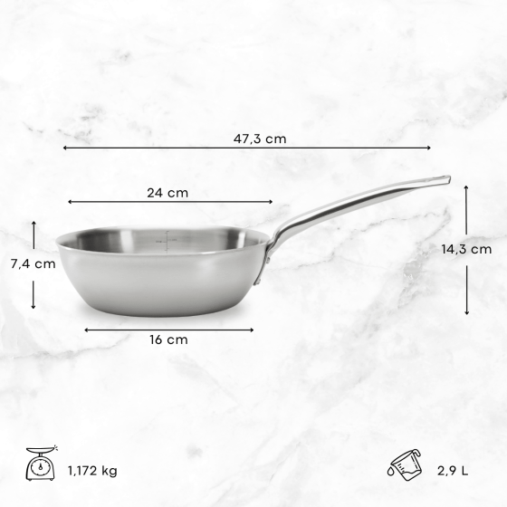 Konische Sauteuse Edelstahl ALCHIMY Ø24cm