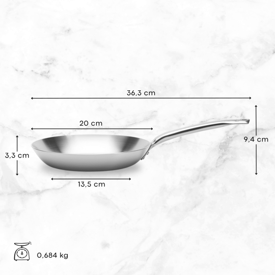 Stainless steel frying pan ALCHIMY Ø20cm