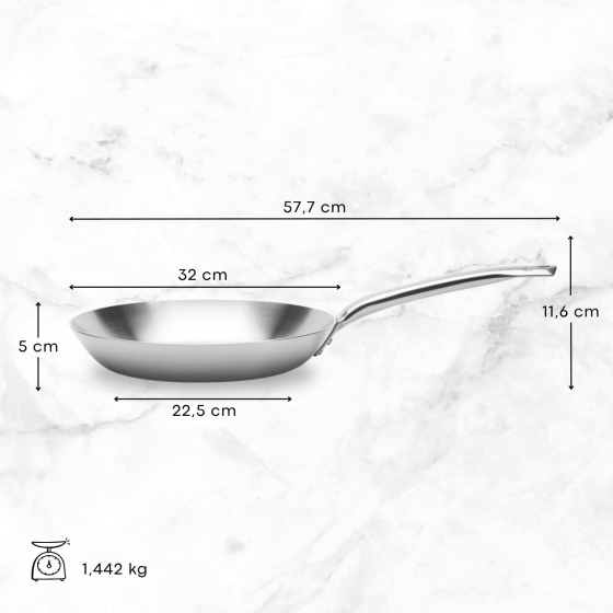 Poêle à frire en inox ALCHIMY Ø32cm