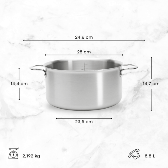 Stainless steel stewpan ALCHIMY Ø28cm