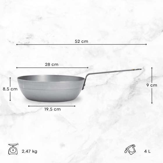 Sauteuse paysanne en acier MINERAL B Ø28cm