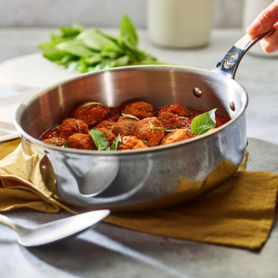 Stainless steel straight sauté-pan AFFINITY Ø20cm
