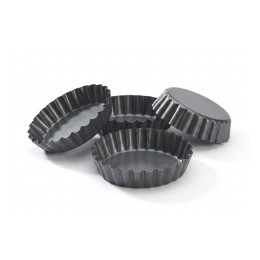Lot de 4 moules à tartelette antiadhésif Ø12cm