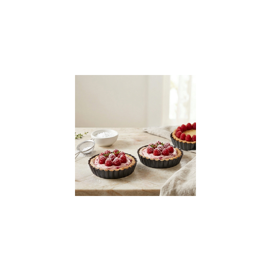Lot de 4 moules à tartelette antiadhésif Ø12cm