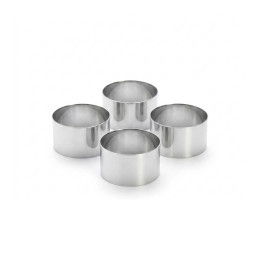 Set of 4 stainless steel round ring Ø7cm H.4,5cm