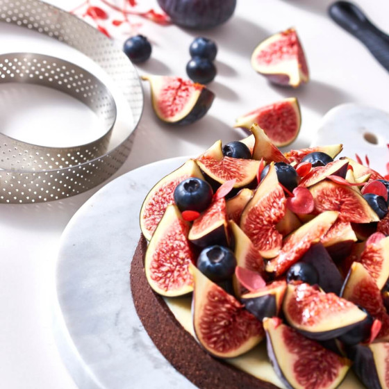 Perforated stainless steel tart ring VALRHONA Ø12,5cm H.2cm