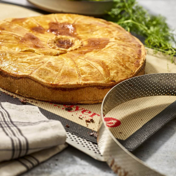 Cercle à tarte inox perforé VALRHONA Ø18,5cm H.2cm