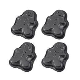 Set aus 4 Mini‑Lebkuchenmann‑Backformen Stahl-Antihaft
