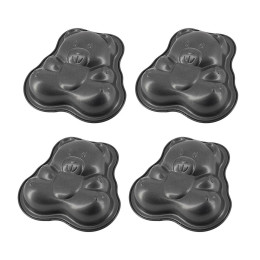 Set aus 4 Mini‑Bären‑Backformen Stahl-Antihaft