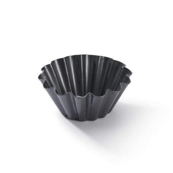 Set of 4 non‑stick steel briochette moulds Ø10×4.5 cm