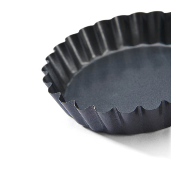 Lot de 4 moules à tartelette cannelée antiadhésif Ø12cm
