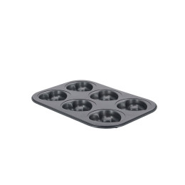 6‑cup non‑stick steel molten heart tray
