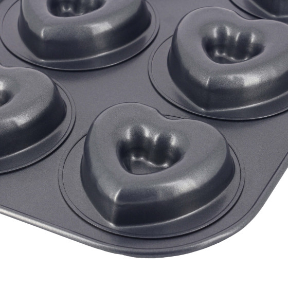 Blechform 6 Herzformen Stahl‑Antihaft