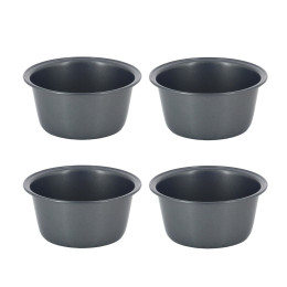 Set of 4 mini non‑stick steel sponge cake moulds Ø11 cm