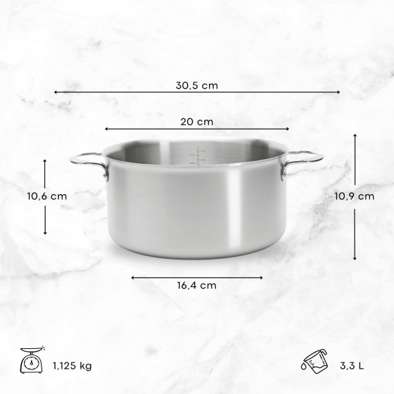 Stainless steel stewpan ALCHIMY Ø20cm