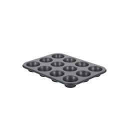 Non-stick steel tray 12 mini muffins